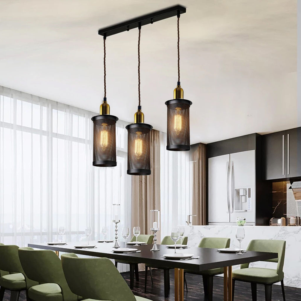 Industrial Vintage Retro Metal 3 Head Pendant Ceiling Lampshade Chandelier E27 Holder~3796