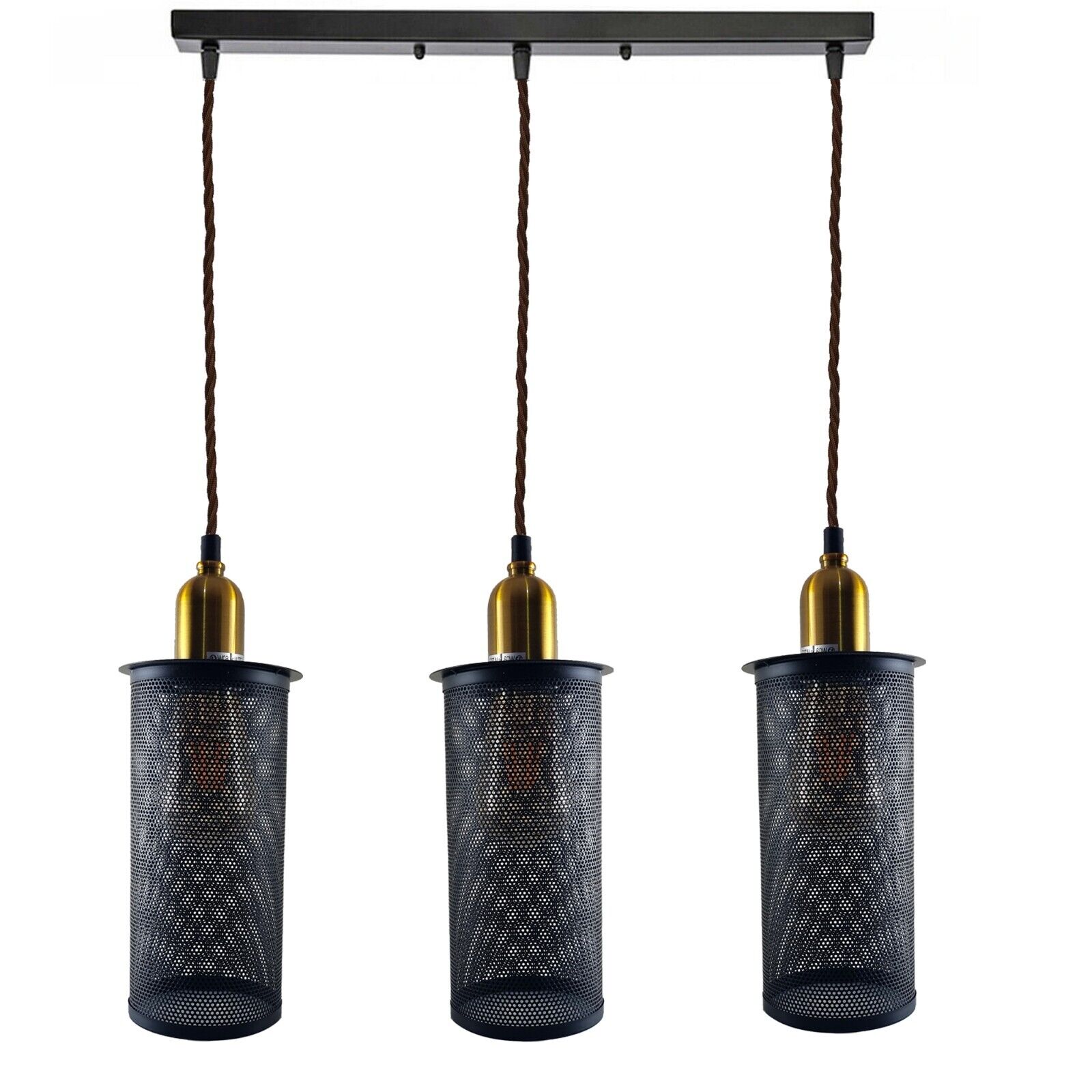 Industrial Vintage Retro Metal 3 Head Pendant Ceiling Lampshade Chandelier E27 Holder~3796