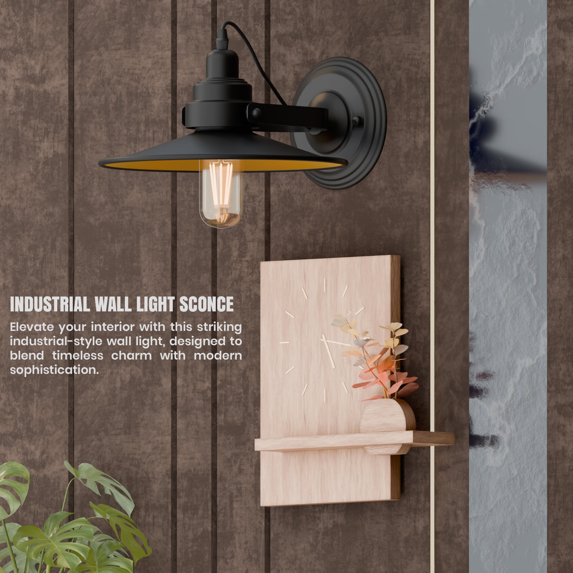 Wall Mounted Adjustable Swing Arm Sconce Light Fixture Flat Shade Lamp~6053