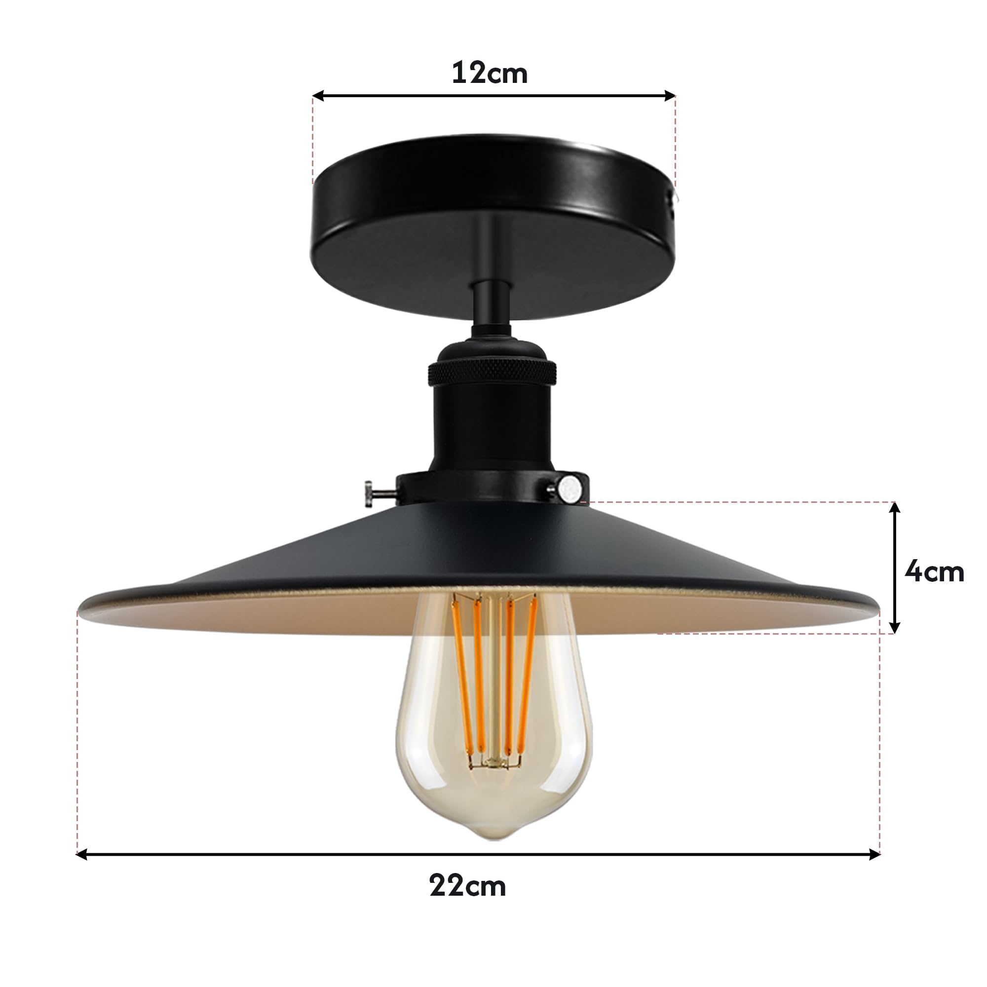 Modern Semi-Flush Mount Industrial Ceiling Light - 6267-3