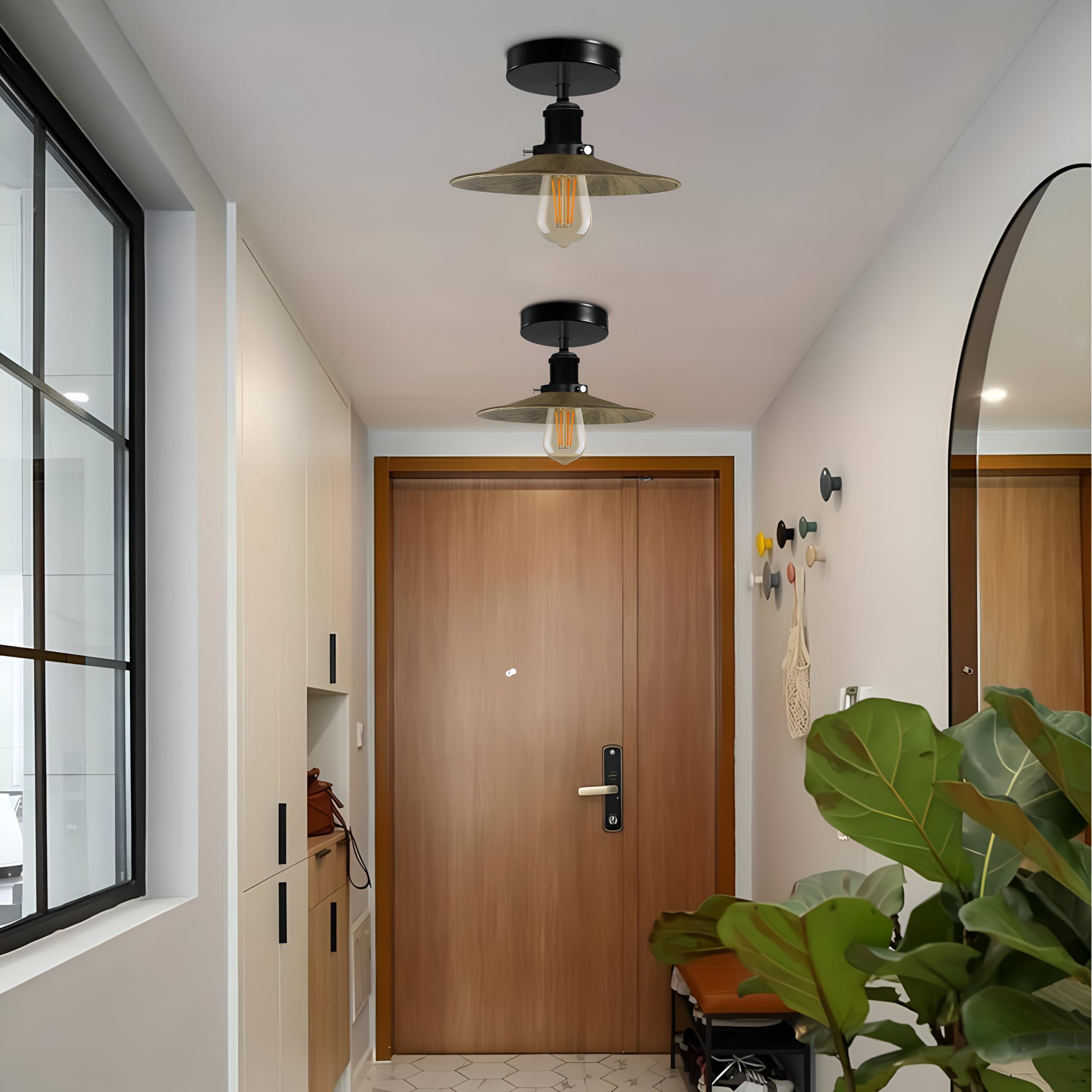 Modern Semi-Flush Mount Industrial Ceiling Light - 6267-1