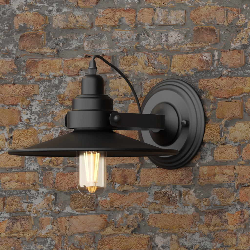 Wall Mounted Adjustable Swing Arm Sconce Light Fixture Flat Shade Lamp~6053