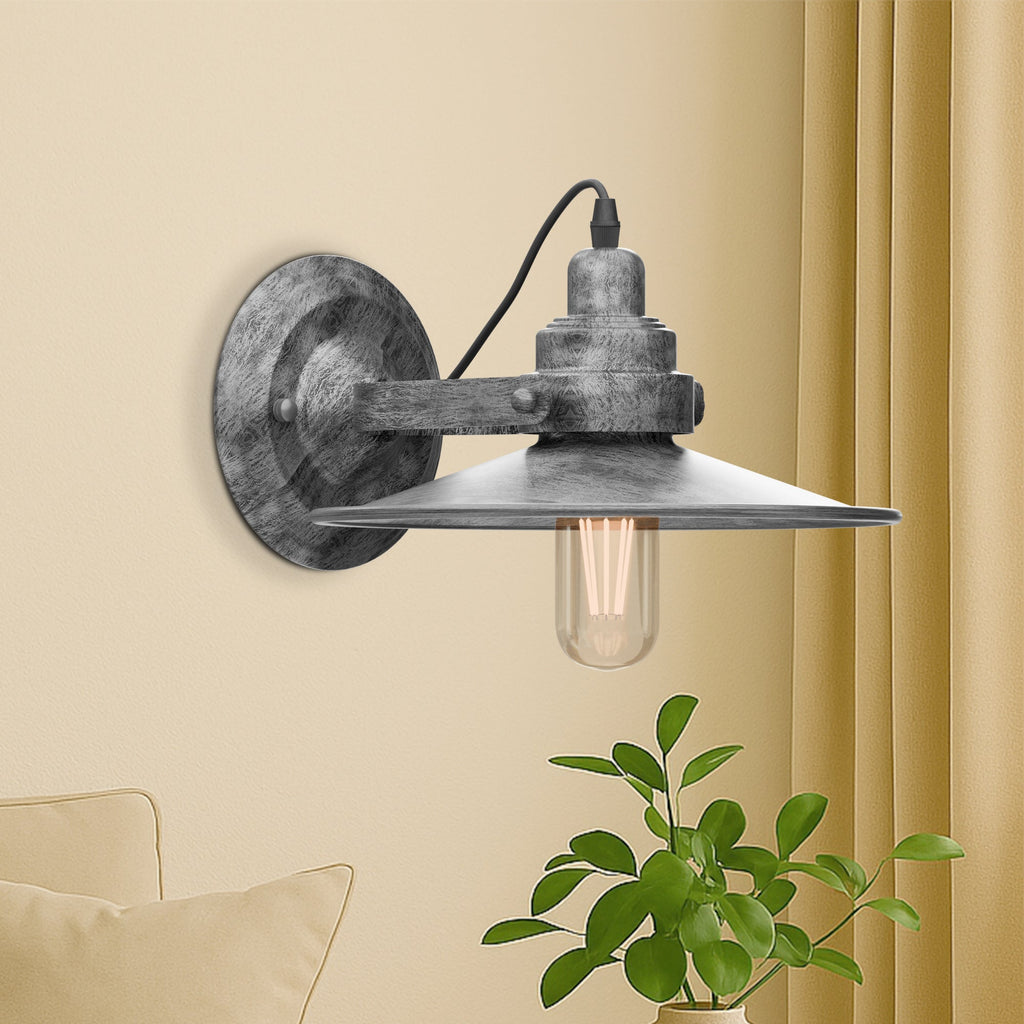 Wall Mounted Adjustable Swing Arm Sconce Light Fixture Flat Shade Lamp~6053
