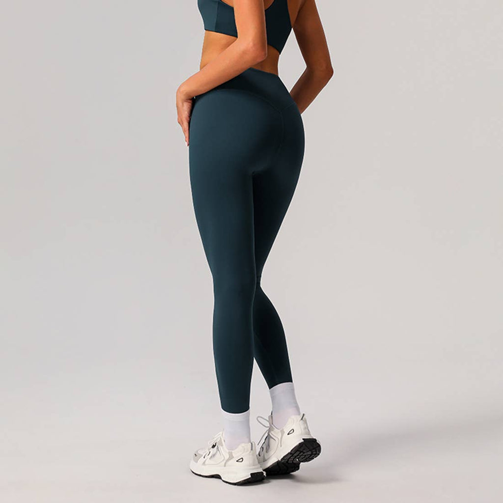 Women’s Seamless-Front Classic Sport Leggings – Navy