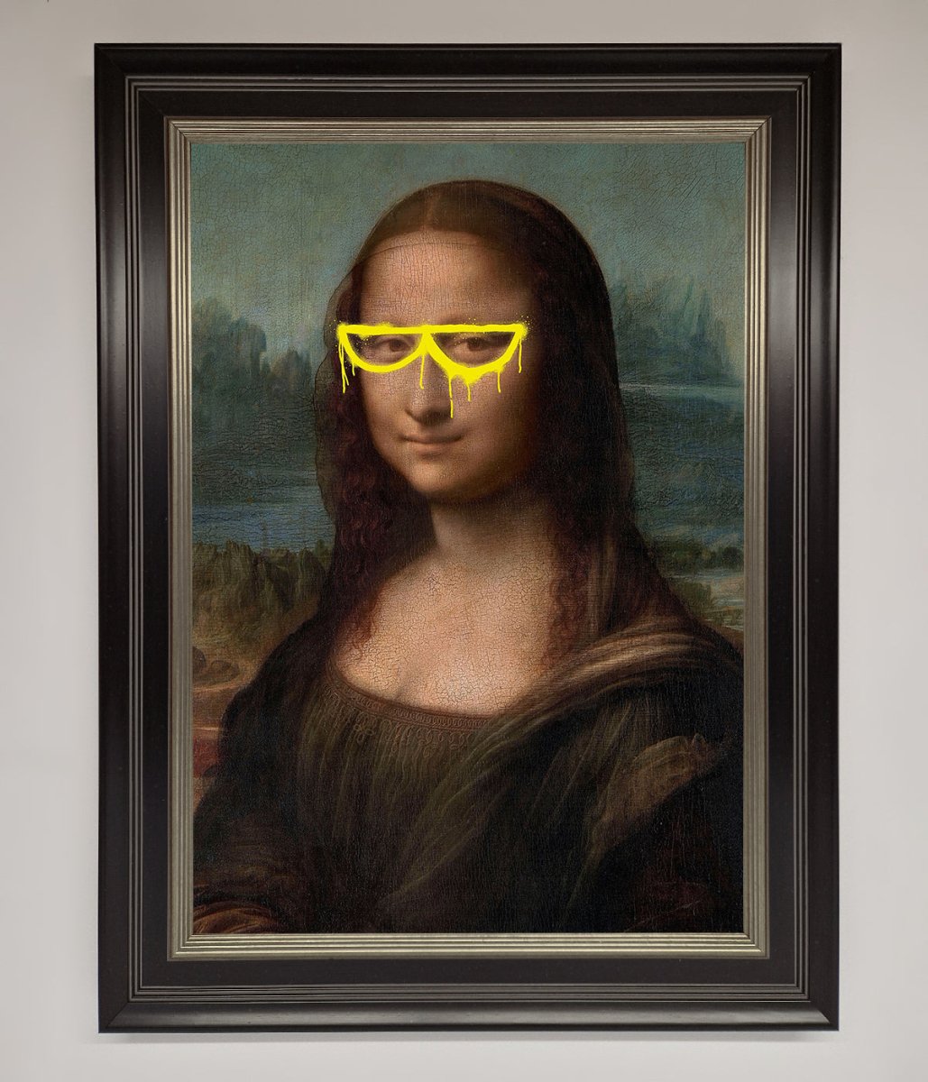 Mona Lisa Glasses Framed Print