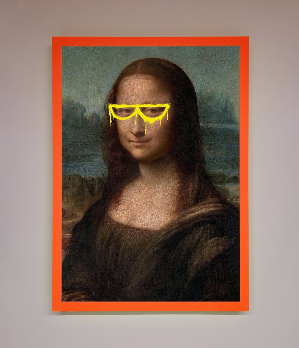 Mona Lisa Glasses Framed Print