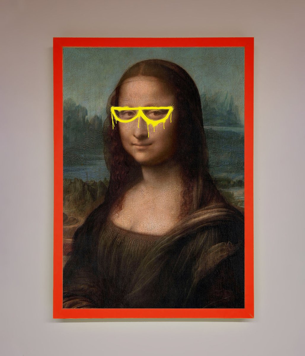 Mona Lisa Glasses Framed Print