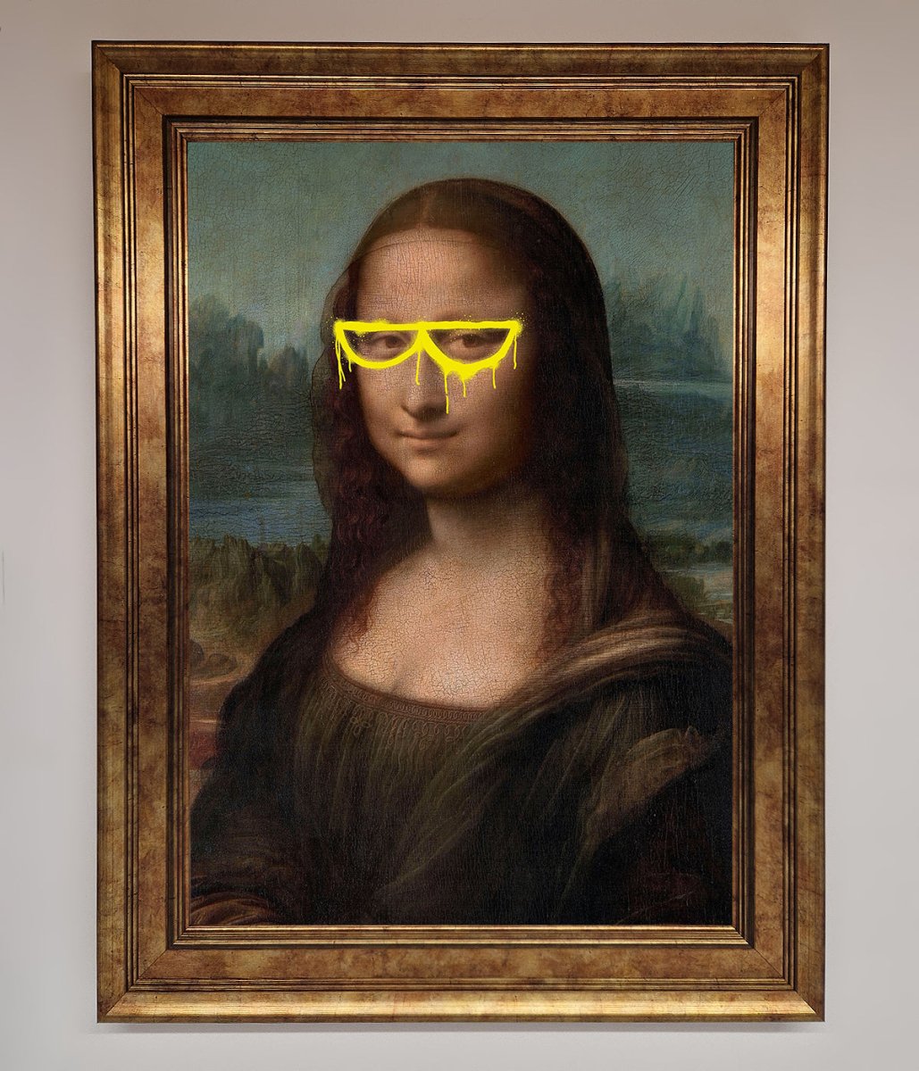 Mona Lisa Glasses Framed Print