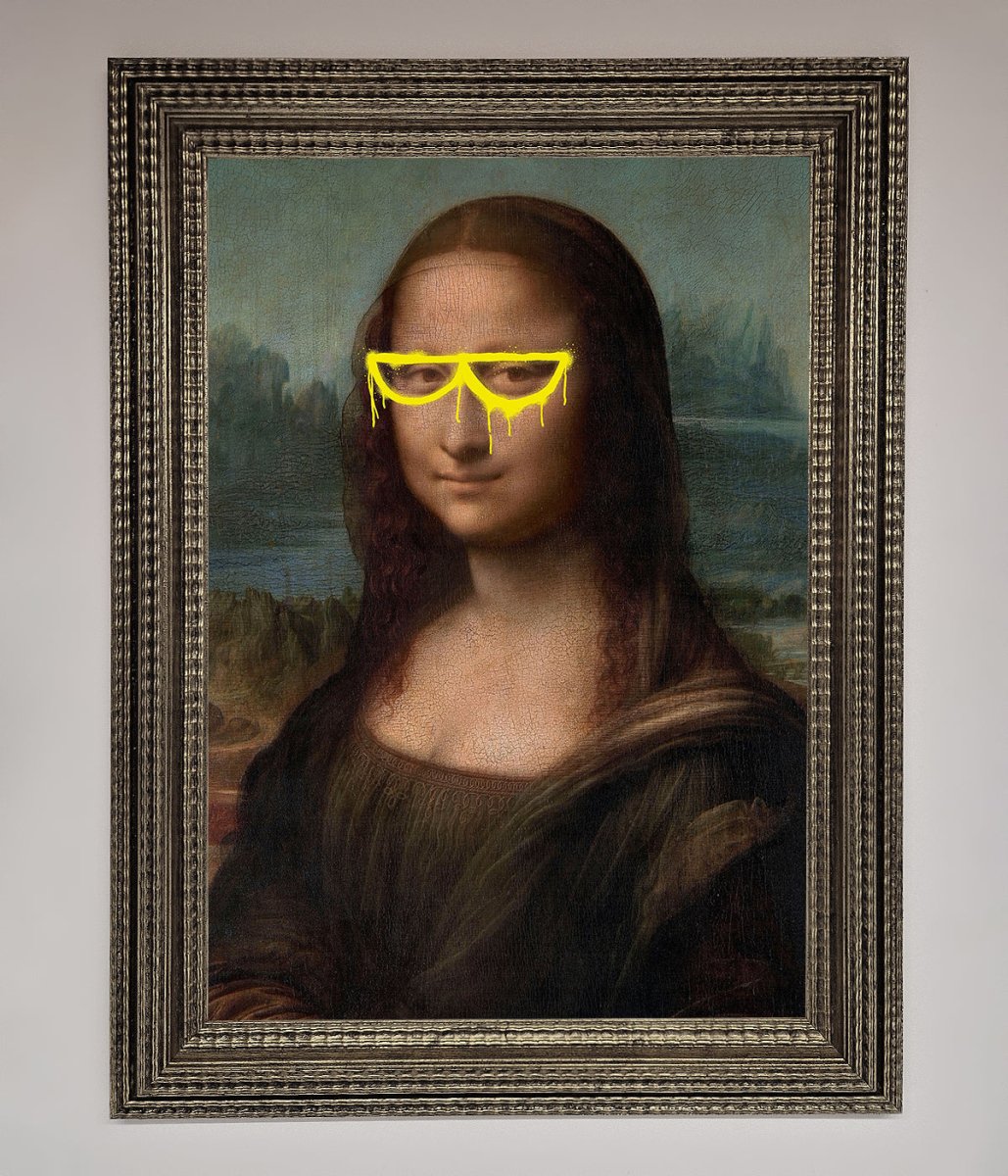 Mona Lisa Glasses Framed Print