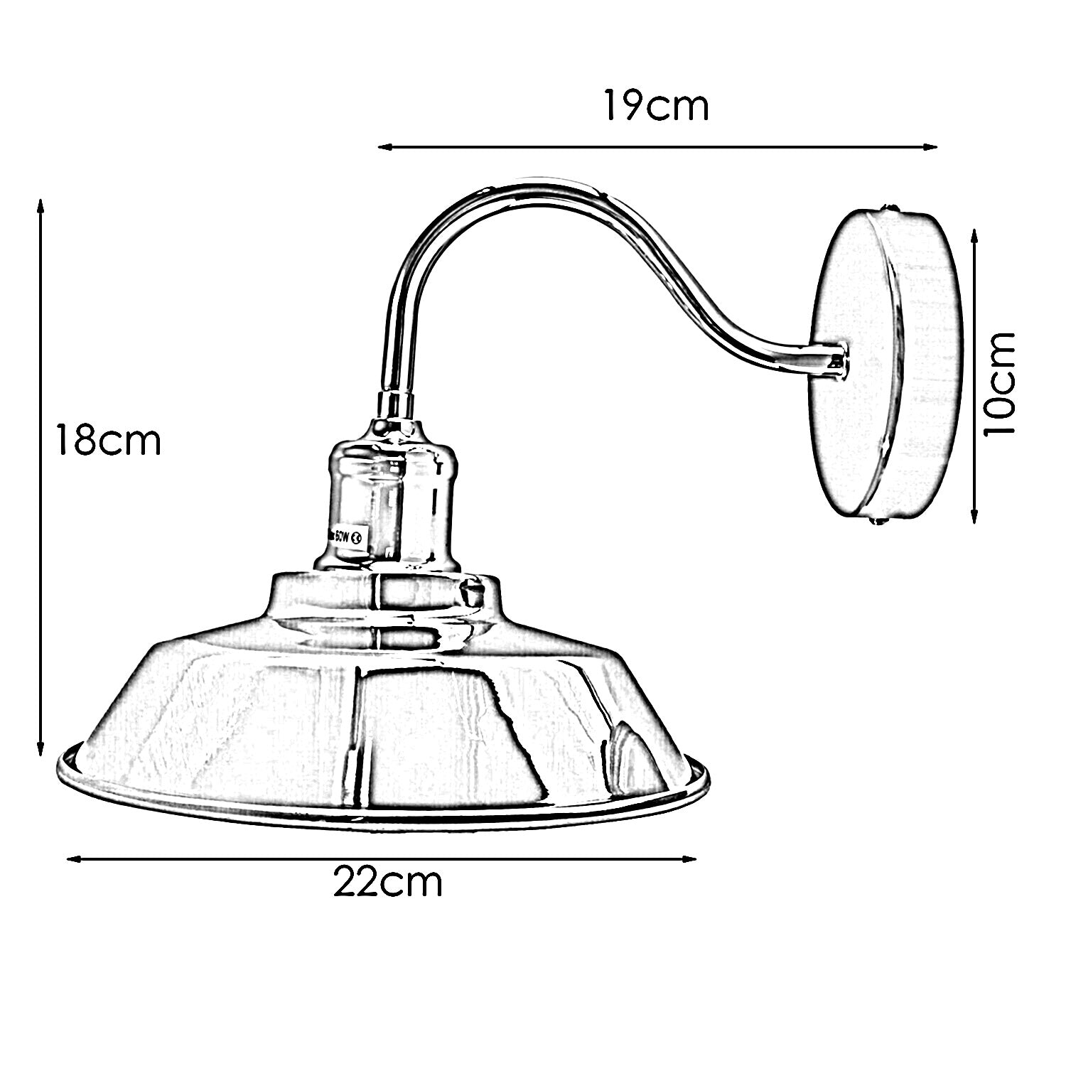Indoor Vintage Wall Lights E27 Base for Living room ~1740